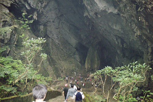 down the stairs to the entrance